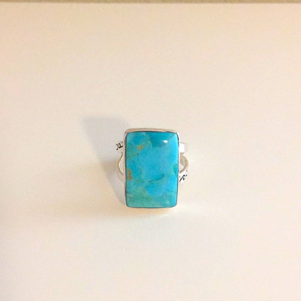 Genuine Turquoise and Sterling Silver Ring